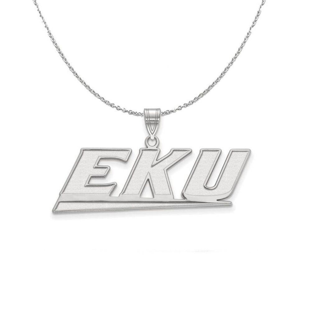 Sterling Silver Eastern Kentucky U Small Necklace - 24 Inch